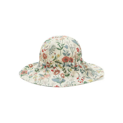 女婴蓝色碎花帽子