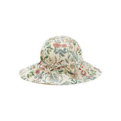 女婴蓝色碎花帽子