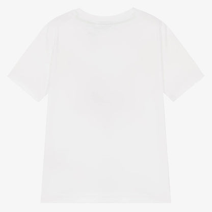 男童白色Logo棉T恤
