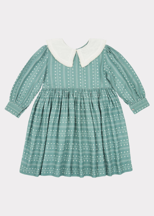 Girls Teal Dotty Buzzard Dress
