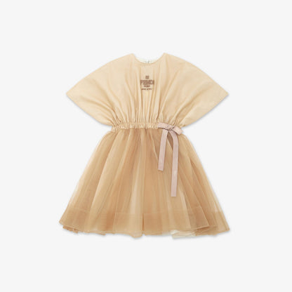 女童米色Logo连衣裙