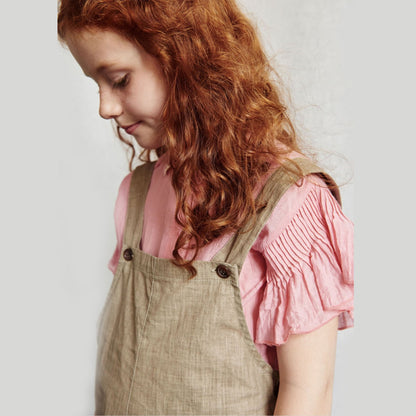 Girls Candy Pink Cotton Woven T-shirt