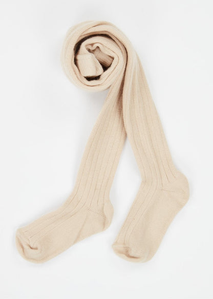 Girls Ecru Rib Tights
