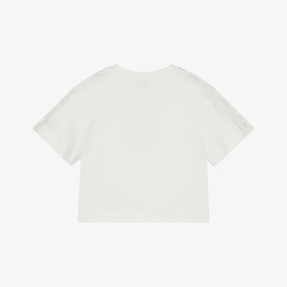 女童白色Logo棉T恤