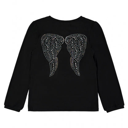 Girls Black Knitted T-shirt