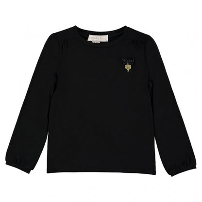 Girls Black Knitted T-shirt