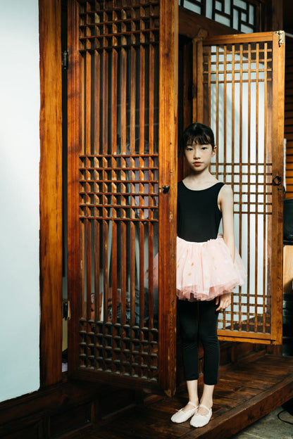 女童黑色芭蕾舞连体裤