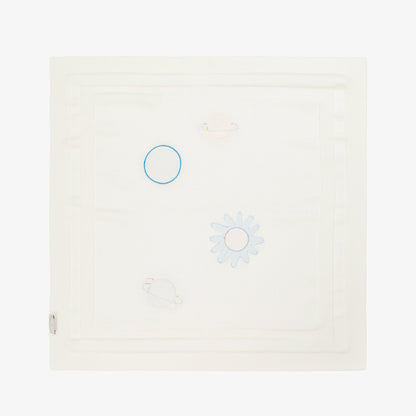 婴儿象牙白星球针织棉毯子(78cm)