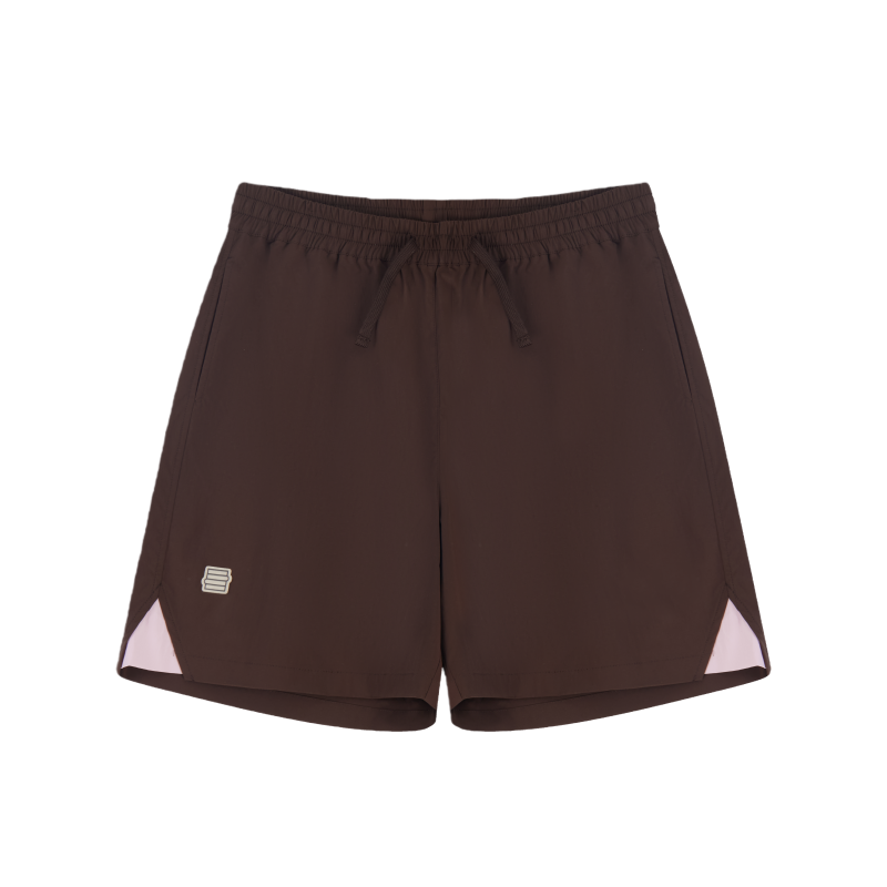 亲子款棕色梭织短裤