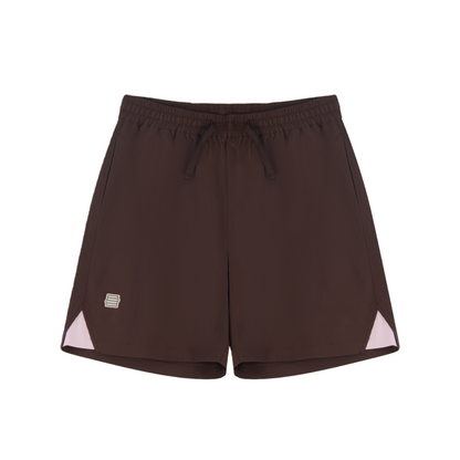 亲子款棕色梭织短裤
