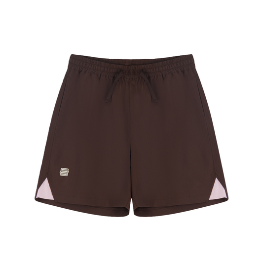 亲子款棕色梭织短裤