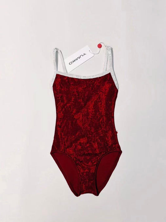 女童深红色"Daniela/CV-Dark Red/CV-Silver"芭蕾舞连体衣