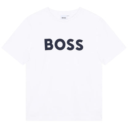 男童白色Logo棉T恤
