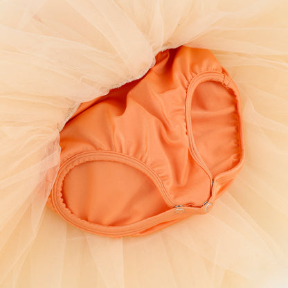 女童橙色芭蕾舞连体衣