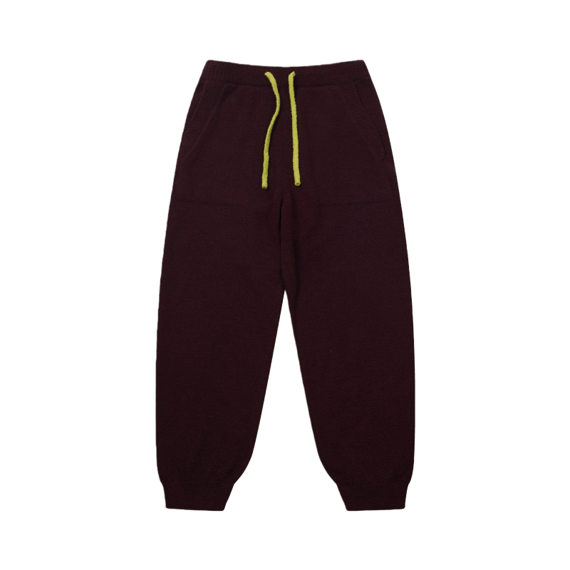 亲子款棕色半边绒长裤