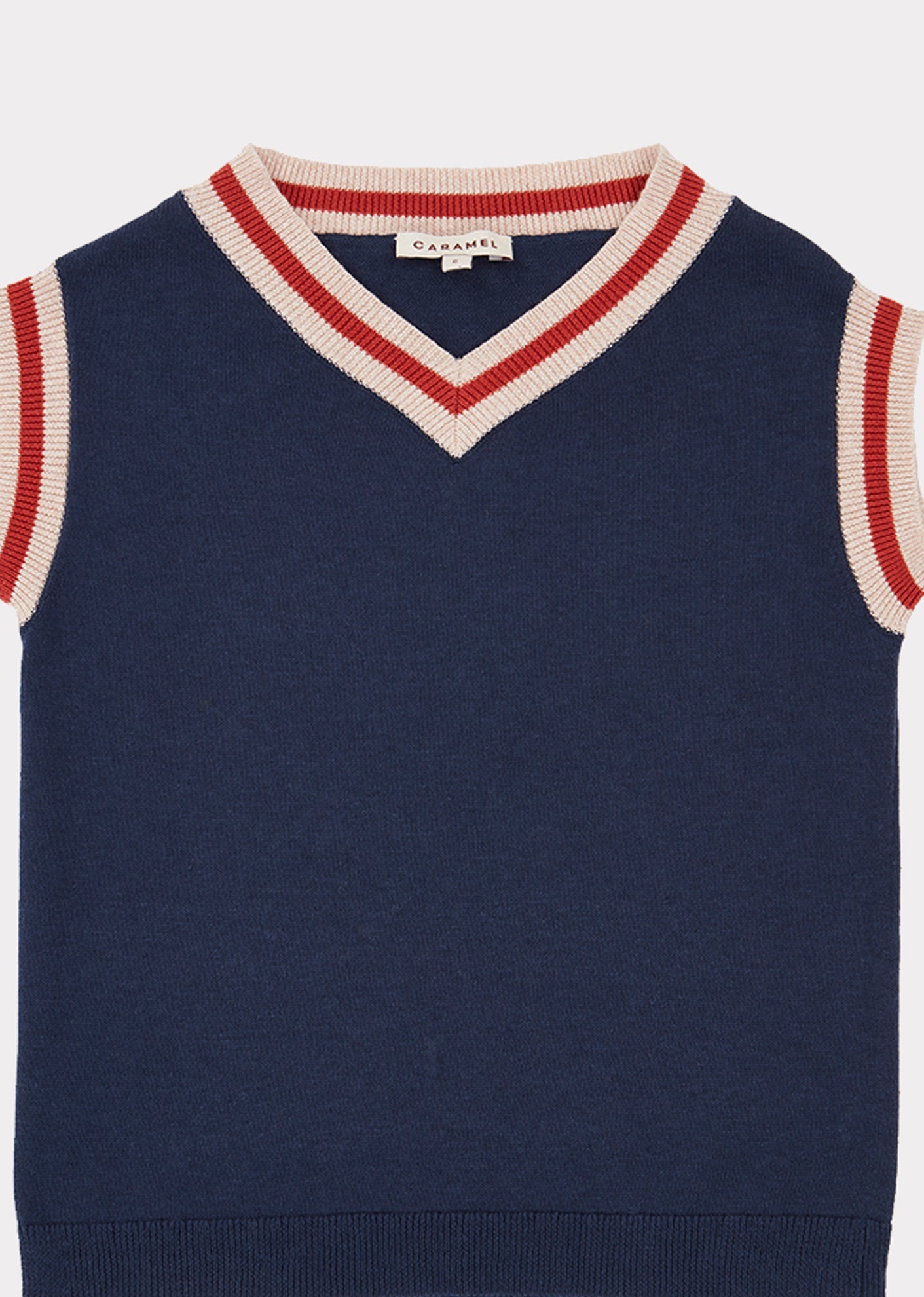 女童藏青色针织背心