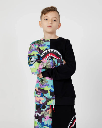 Sprayground 男童迷彩 100 开叉圆领运动衫（多色）