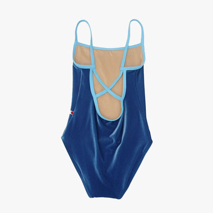 女童蓝色"Daniela/V-Ocean/T-Pool"丝绒芭蕾舞连体衣