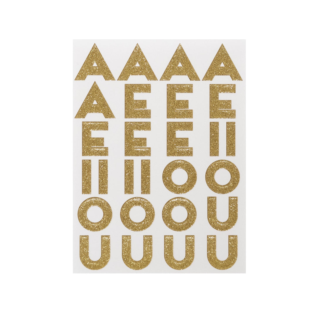 金色闪光字母贴纸（10张）