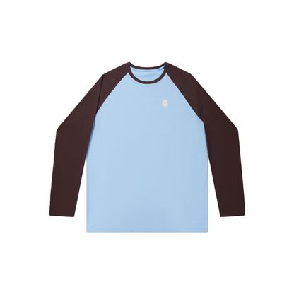 亲子款蓝棕色噗噗棉插肩长袖T恤