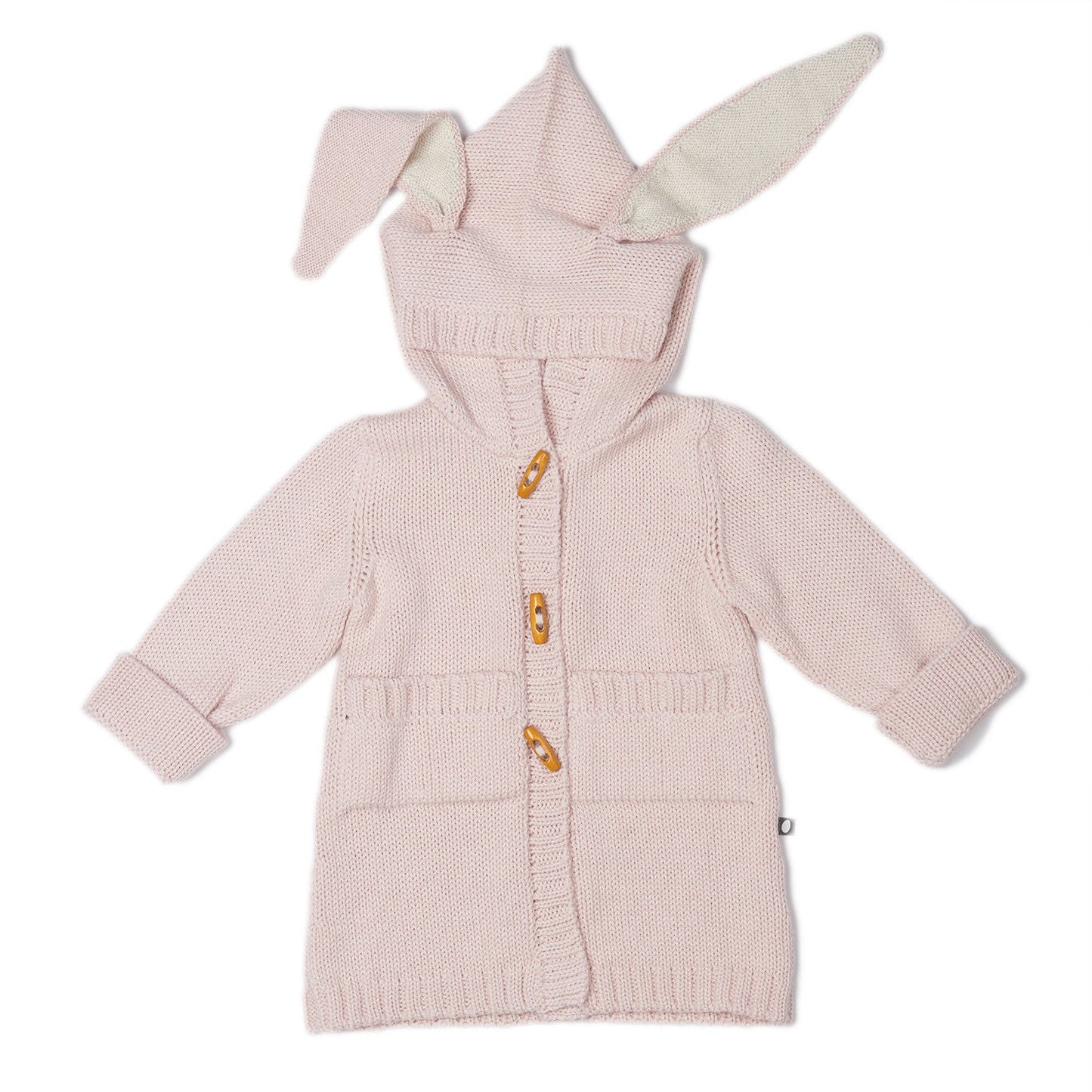Girls Light Pink Bunny Toggle Sweater