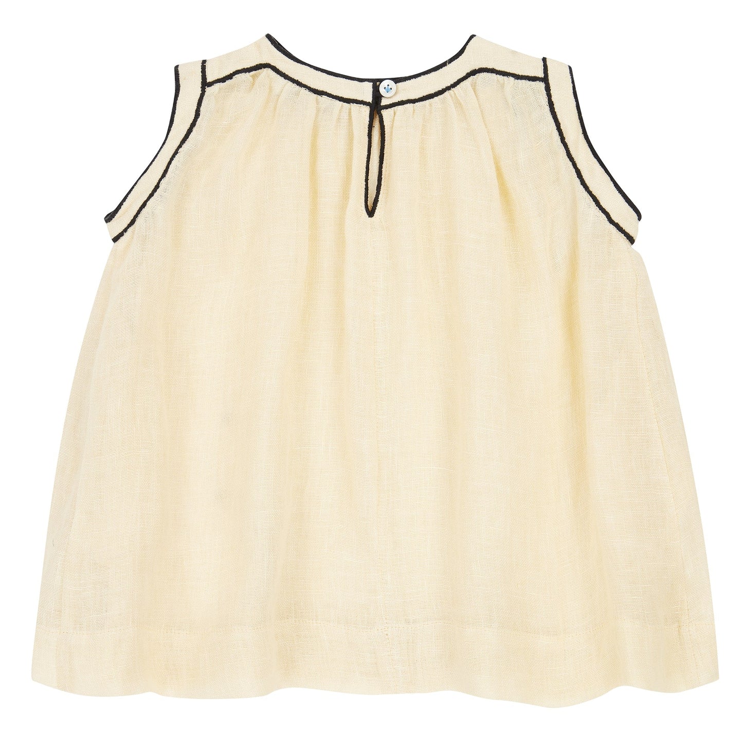 女婴米色刺绣连衣裙套装