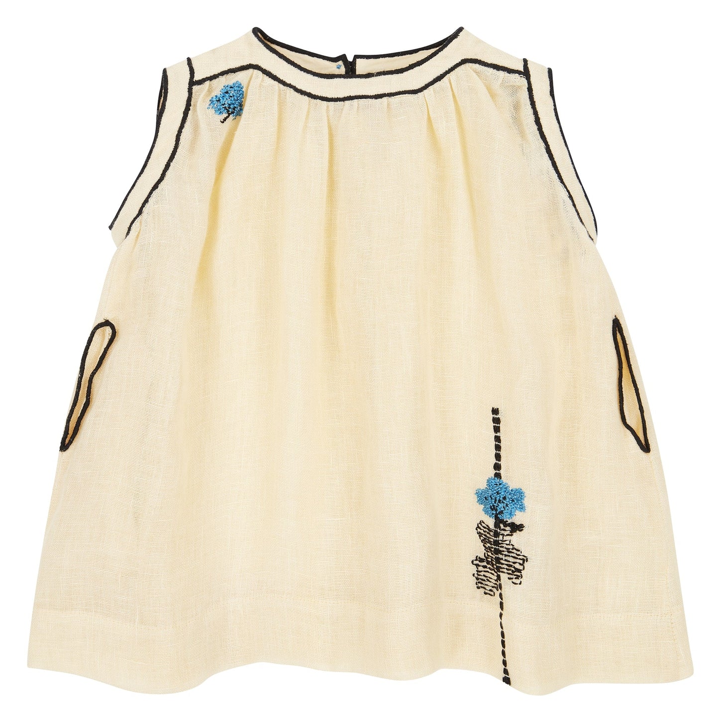 女婴米色刺绣连衣裙套装