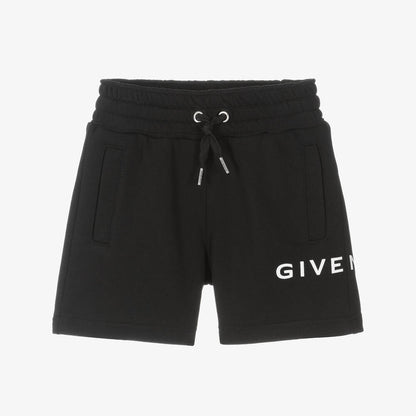 男童黑色Logo棉短裤