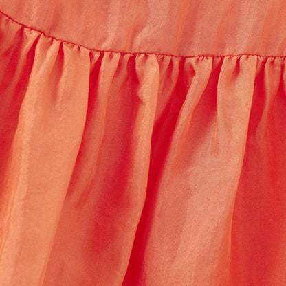 女童桃粉色吊带真丝连衣裙