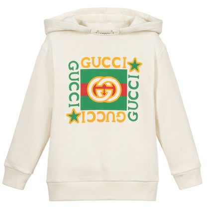 Boys & Girls White GG Hoodie