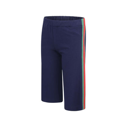 Girls Navy Viscose Culottes