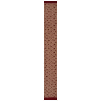 Burgundy Wool & Cotton GG Scarf