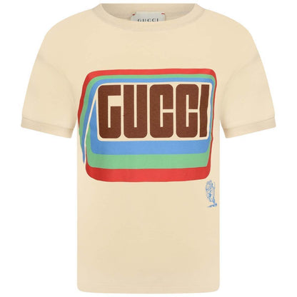 Boys Ivory Cotton Jersey T-Shirt