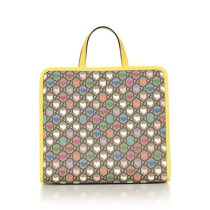 Girls Beige GG Hearts Tote Bag (Width 28.5cm)