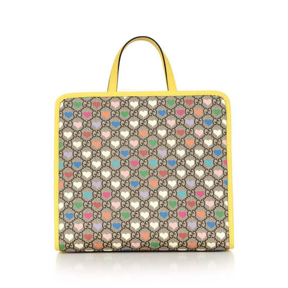 Girls Beige GG Hearts Tote Bag (Width 28.5cm)