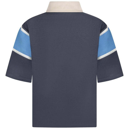 Boys Grey Cotton Jersey Polo Top