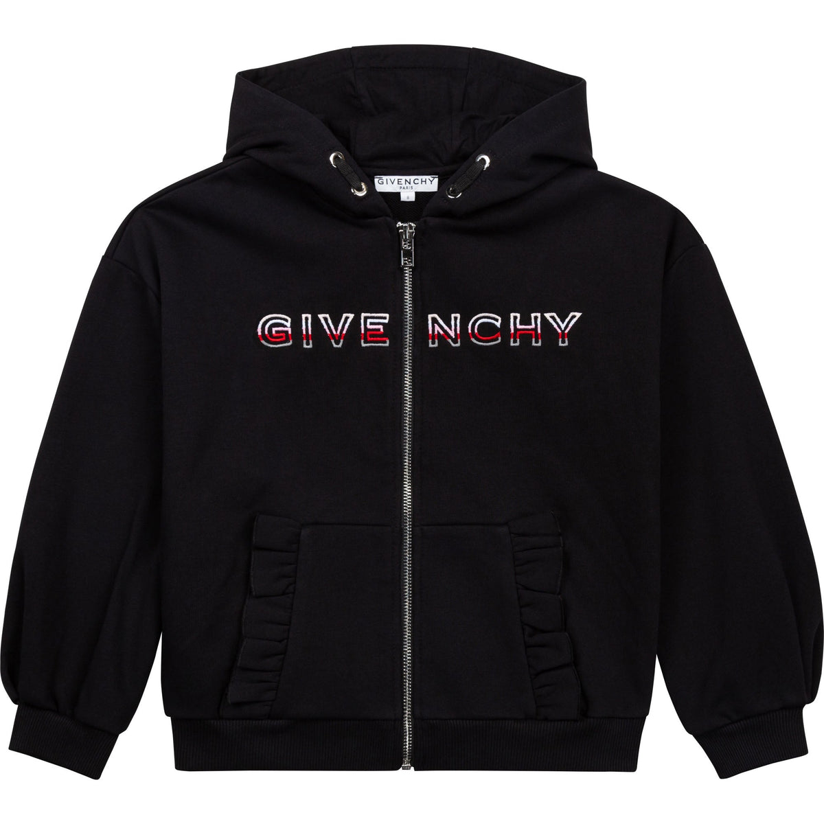 Boys & Girls Black Hooded Zip-Up Top