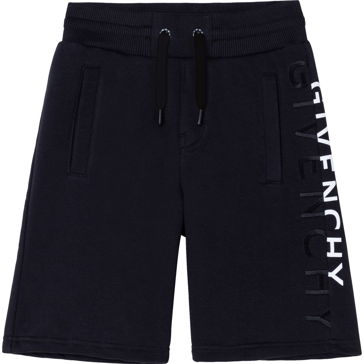 Boys Navy Logo Cotton Shorts