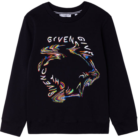 Boys Black Hooded Sweatshirt