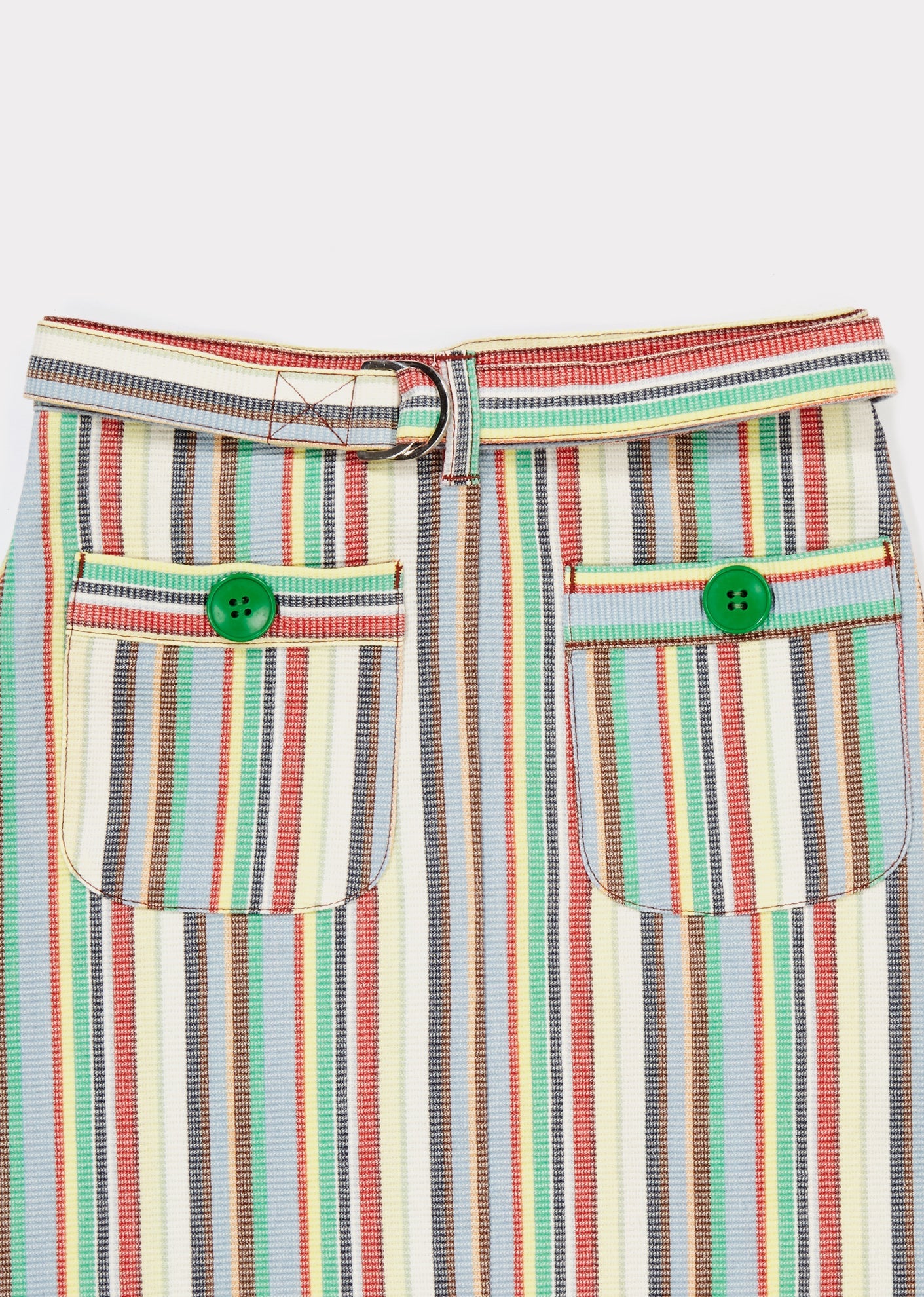 女童彩色条纹短裙