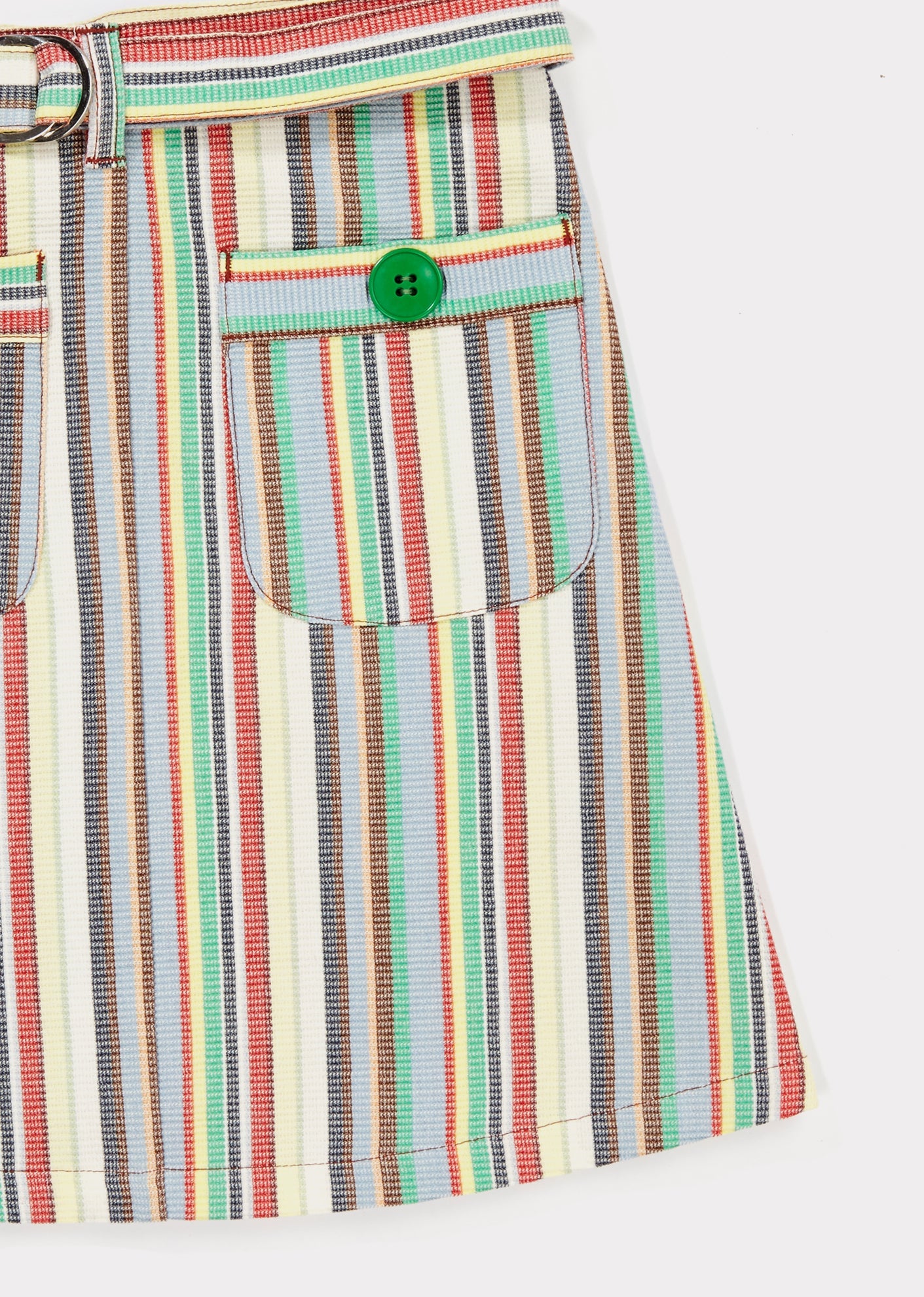 女童彩色条纹短裙