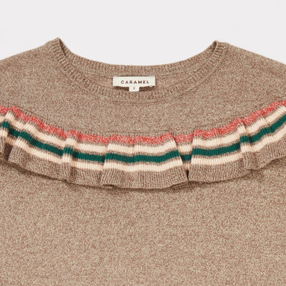 Girls Mocha Cotton Knitwear Dress