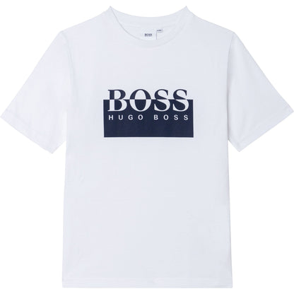 男童白色Logo棉T恤