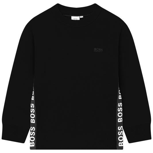 男童黑色Logo卫衣