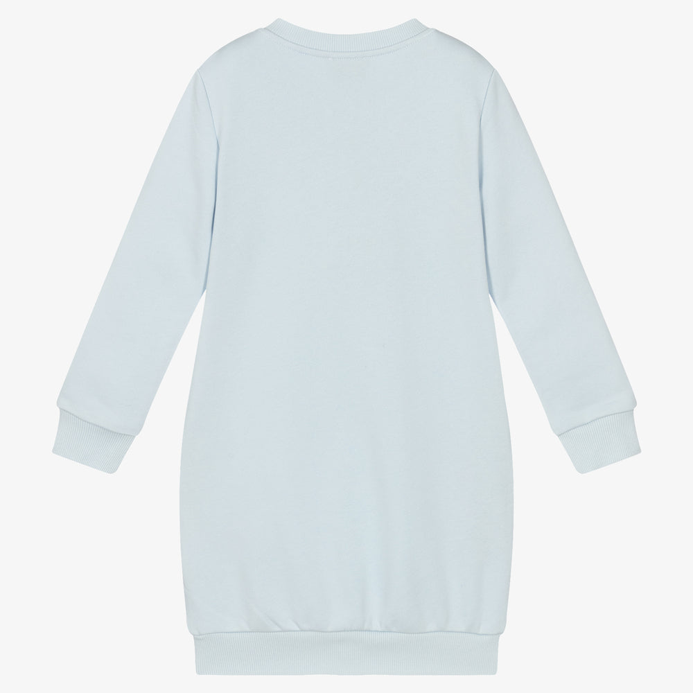 女童蓝色小熊卫衣连衣裙