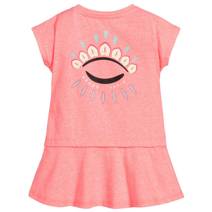 Baby Girls Neon Pink Cotton Dress