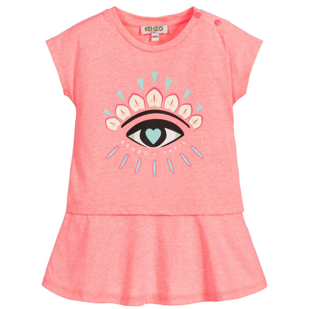 Baby Girls Neon Pink Cotton Dress