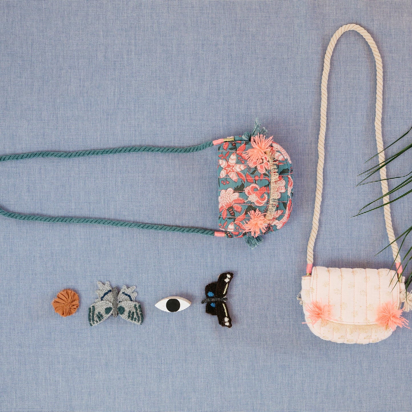 Girls Blue Flower  Cotton Bag