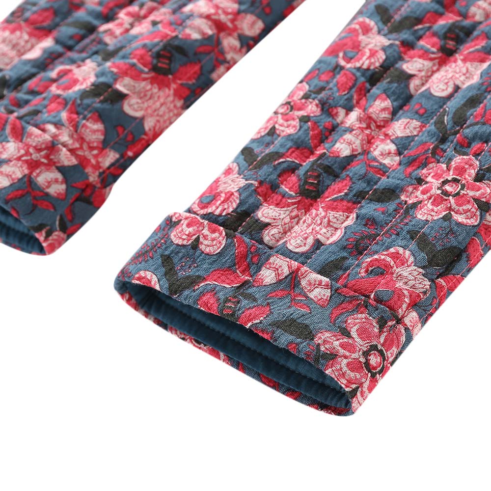 Girls Blue Flower Cotton Trousers