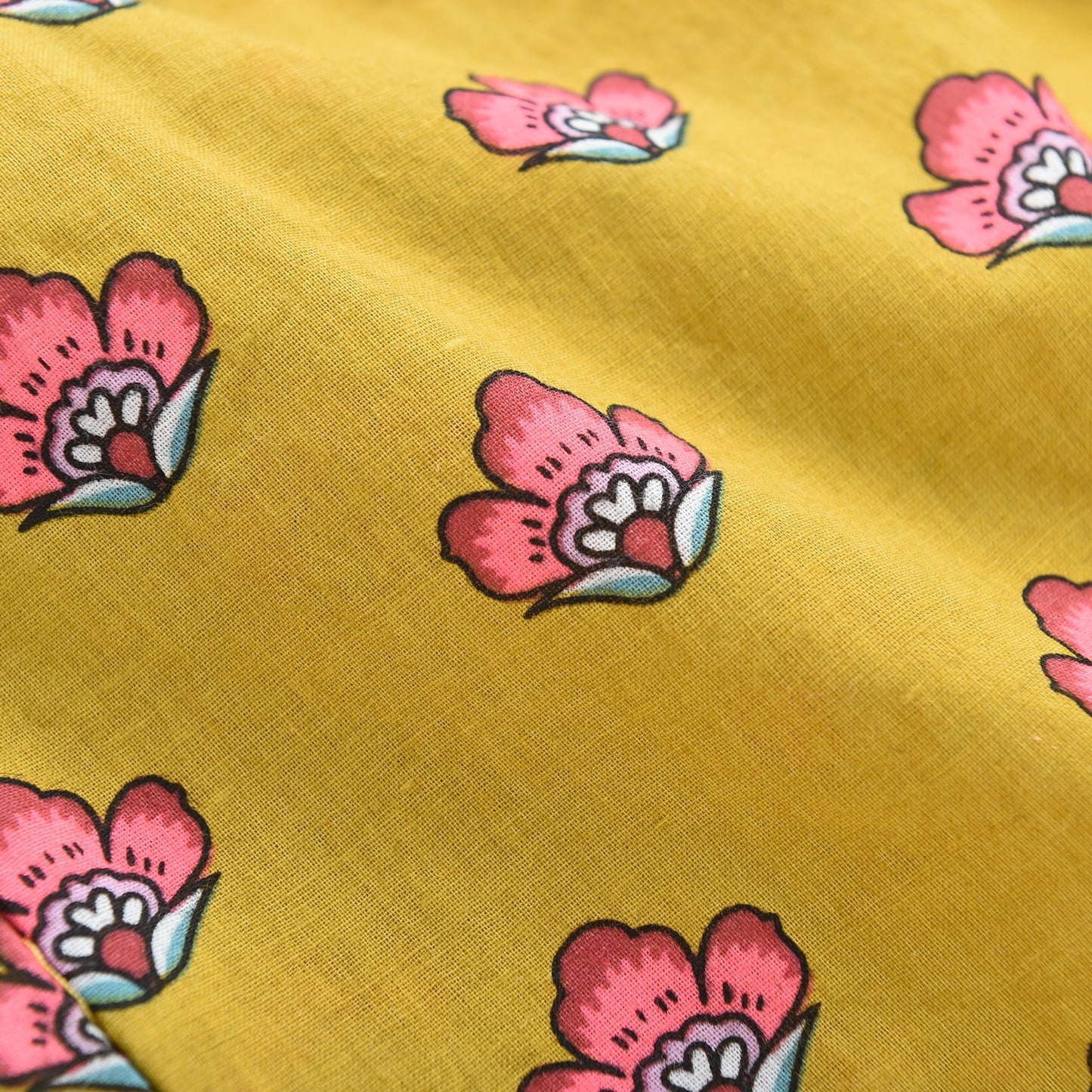 Girls Safran Flowers Cotton Shorts